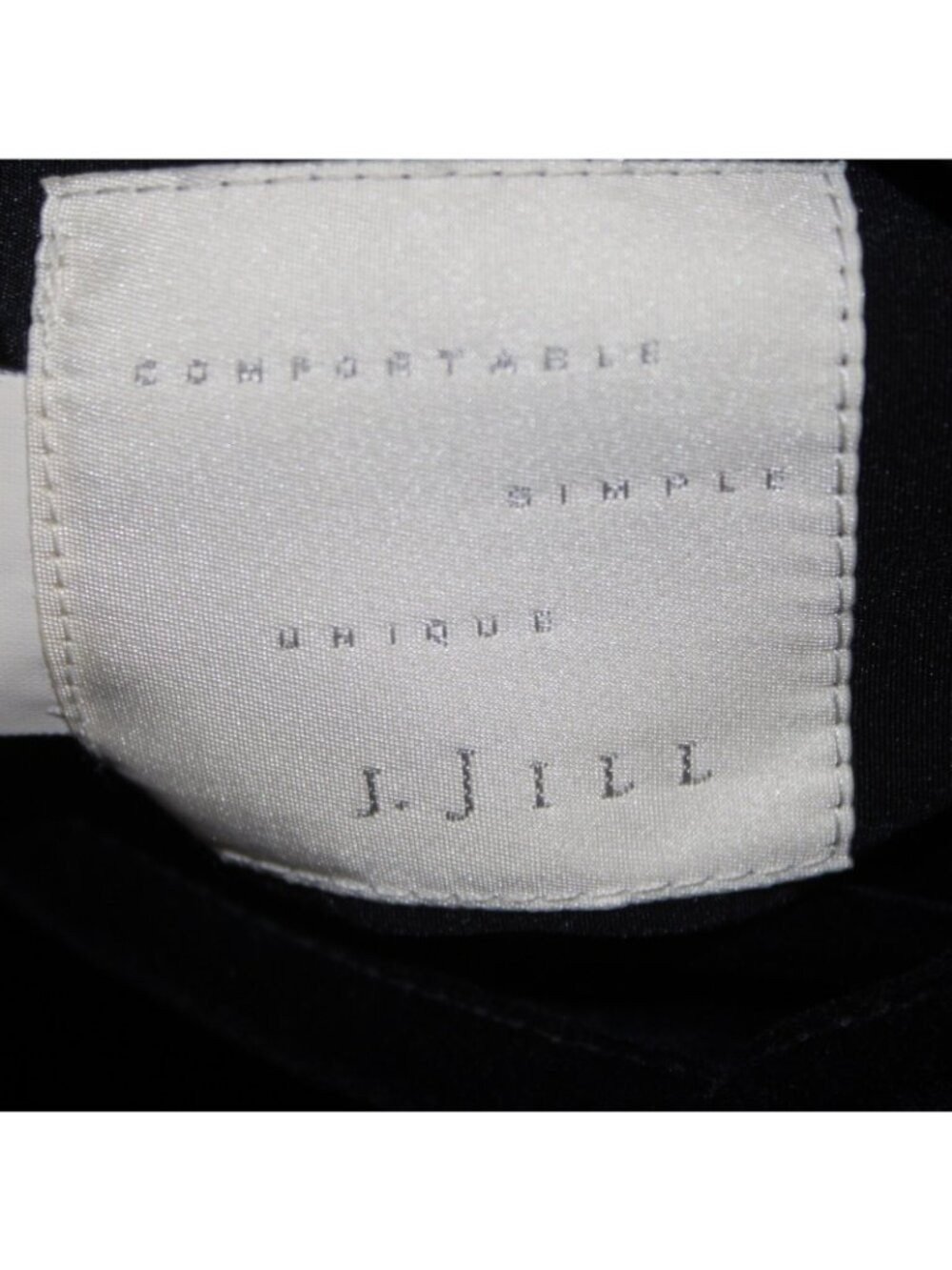 J Jill Coat Sz L Black Velour Button Pocket Collared Cotton Nylon Polyester Coat - Picture 16 of 16